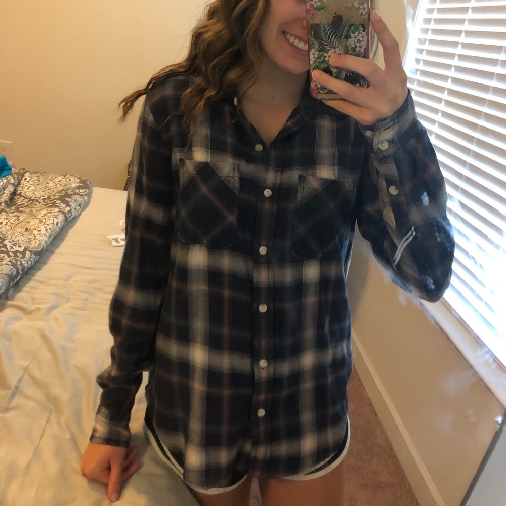 Target Navy Blue Button Up Flannel